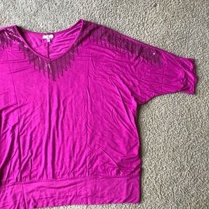 Embellished blouse Sz 3X purple